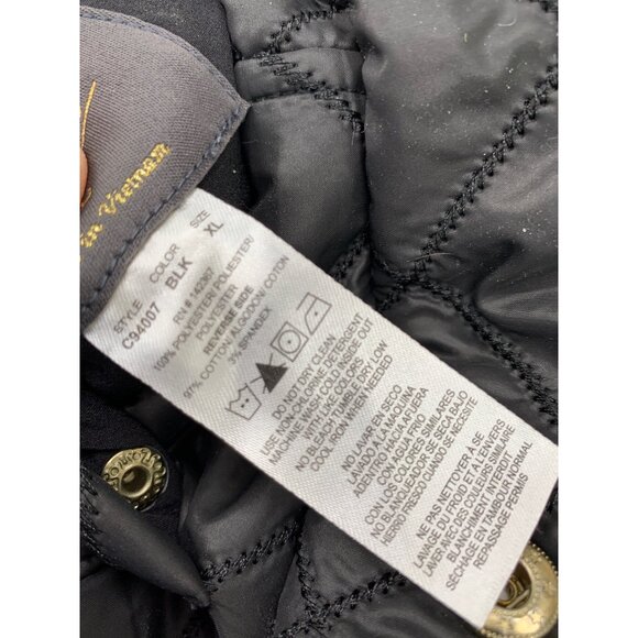 Jaannu Womans XL Reversible Puffer Vest Black / BLK / WHT Flowers Pockets - Picture 8 of 14